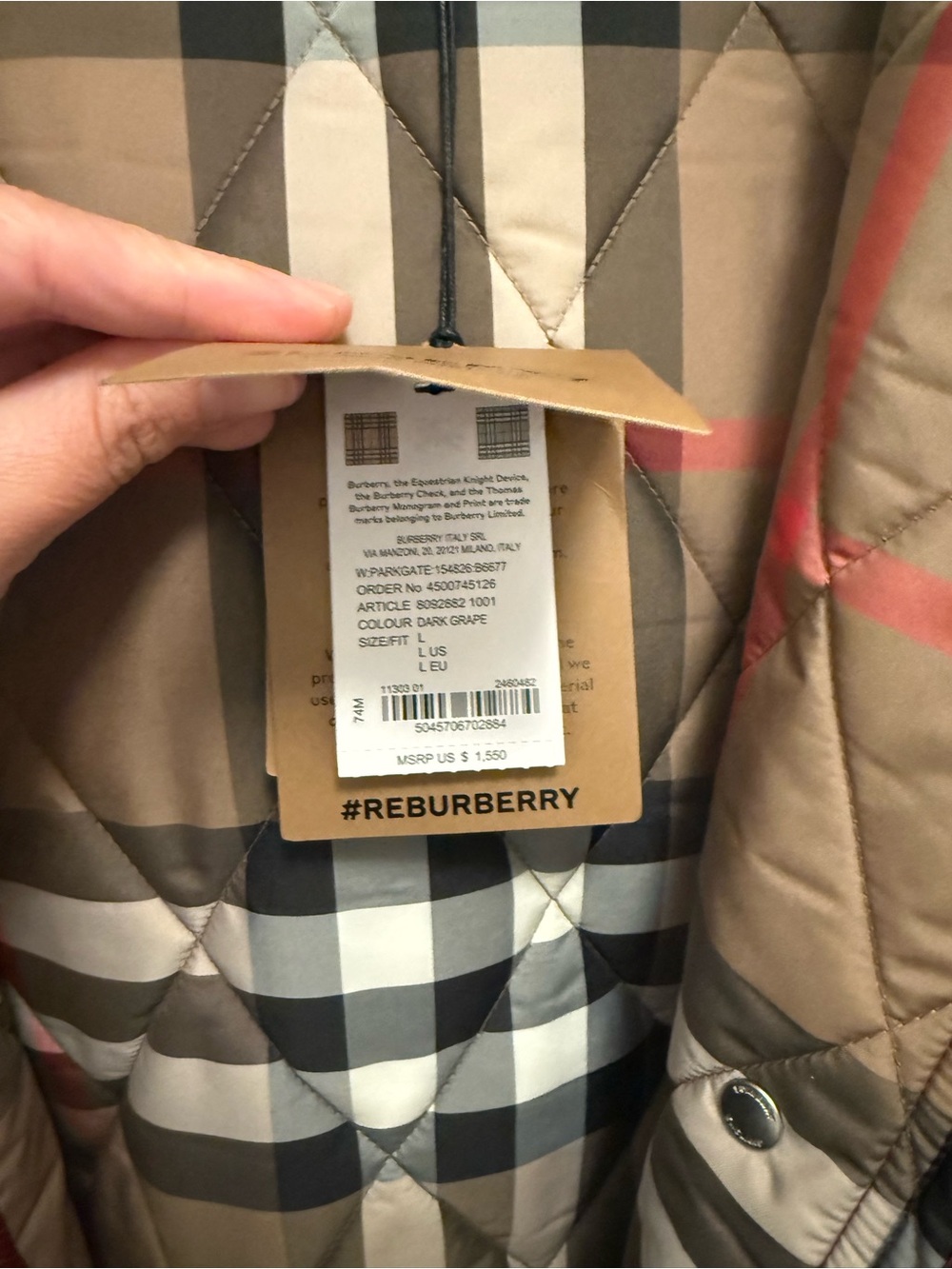Burberry Parkgate Coat – Dark Grape – Size Large – NWT - Picture 8 of 11